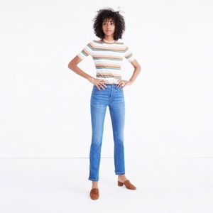 Madewell Mockneck Tee in Linett Stripe